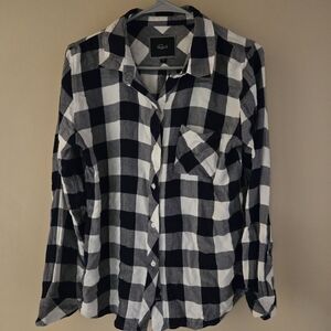 Rails Black and White Plaid Flannel hunter Shirt